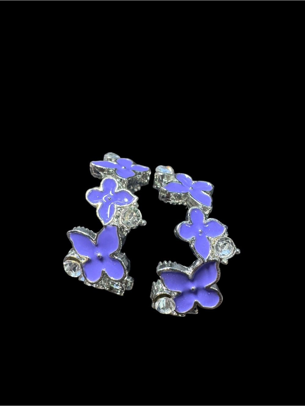 Purple Butterfly Hoop Earrings - Women Jewelry